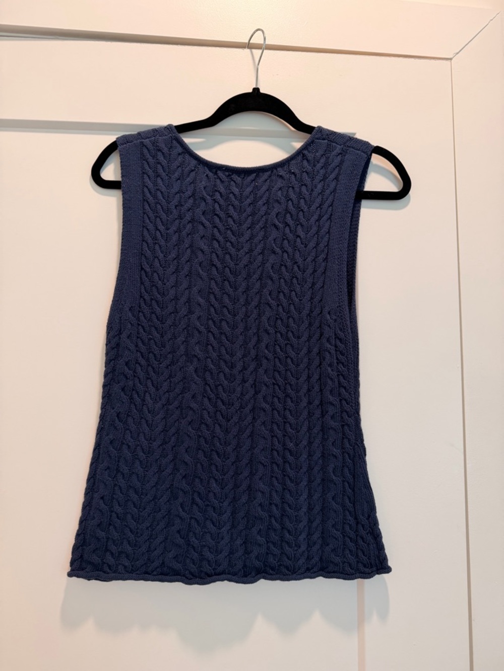 INDUSTRY Navy Cable-Knit Button-Front Tank - Picture 3 of 3